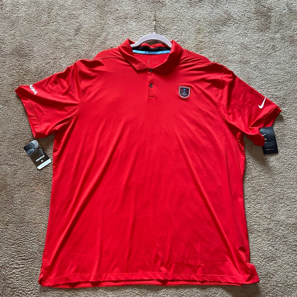 Nike Atlanta Dream Polo Shirt Mens XXL - Red Dri-Fit S/S WNBA Pullover